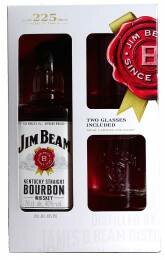 JIM BEAM BOURBON 700ml ΜΕ 2 BRANDED ΠΟΤΗΡΙΑ